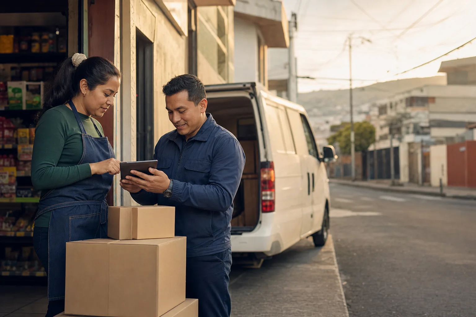 Equipo de Kinti Distribución trabajando con una orden digital